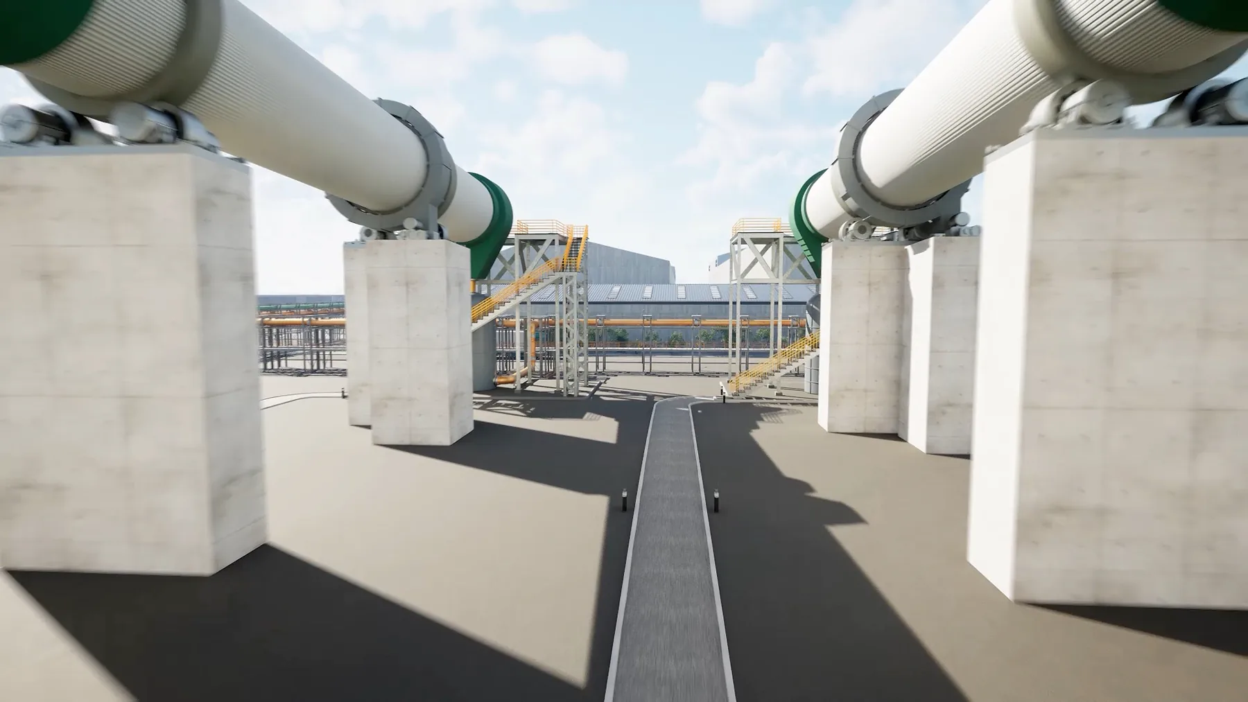 Render of the refinery kilns