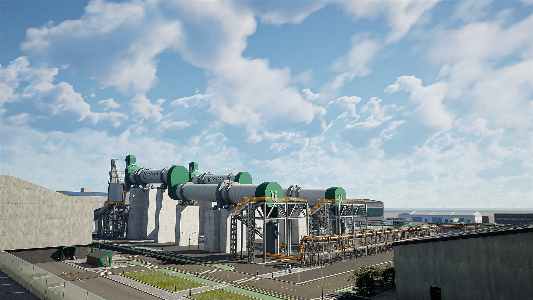 Render of the Green Lithium refinery site